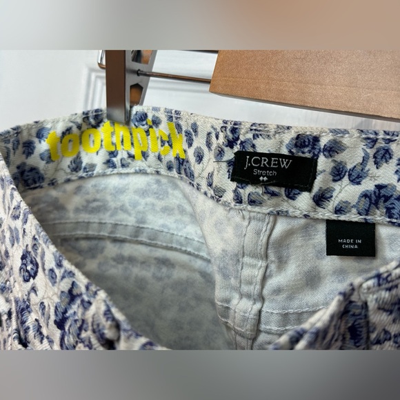 J.Crew Toothpick Mid Rise Floral Stretch Jeans - Picture 11 of 12